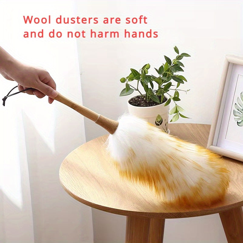 Washable Wool Duster for Cleaning, Suitable for Household And Car Use, Effective for Sweeping Dust And Maintaining a Tidy Home