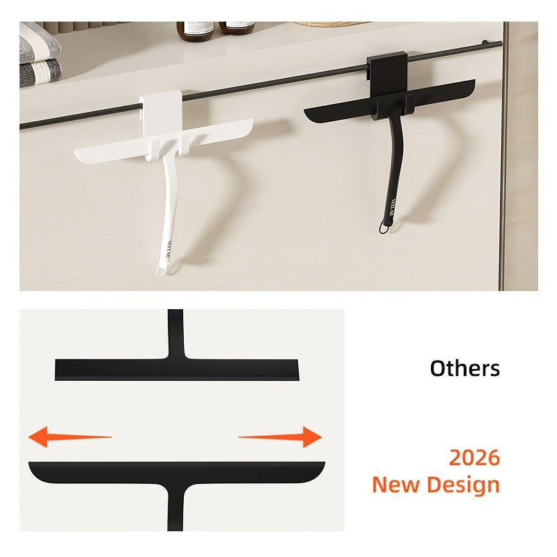 VEELAR New Extended Size 1pc Glass Squeegee, Household Window and Bathroom Cleaning Tool, Mirror, Toilet, Glass Countertop Wiper and Scraper with Hook