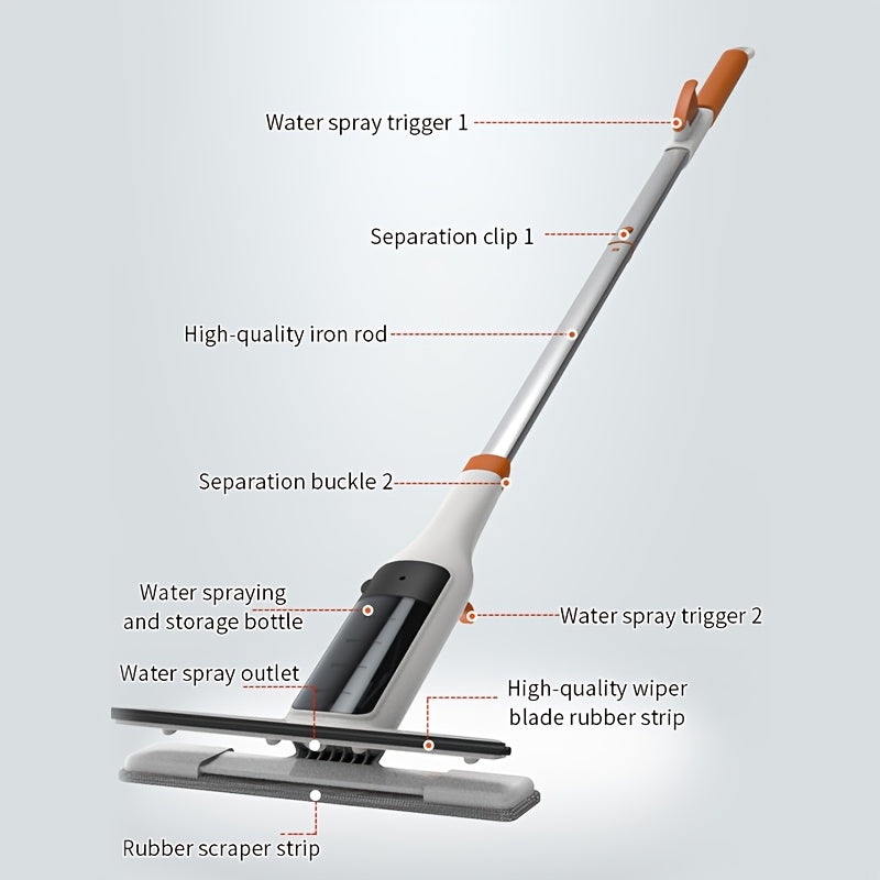 Window Cleaner with Front and Rear Wipers + Expandable Sprayer - Window Vacuum Squeegee - Complete Set Suitable for Glass, Windows, and Mirrors - Quick-Drying - Window Cleaning Tool - Car Window Cleaning Spray