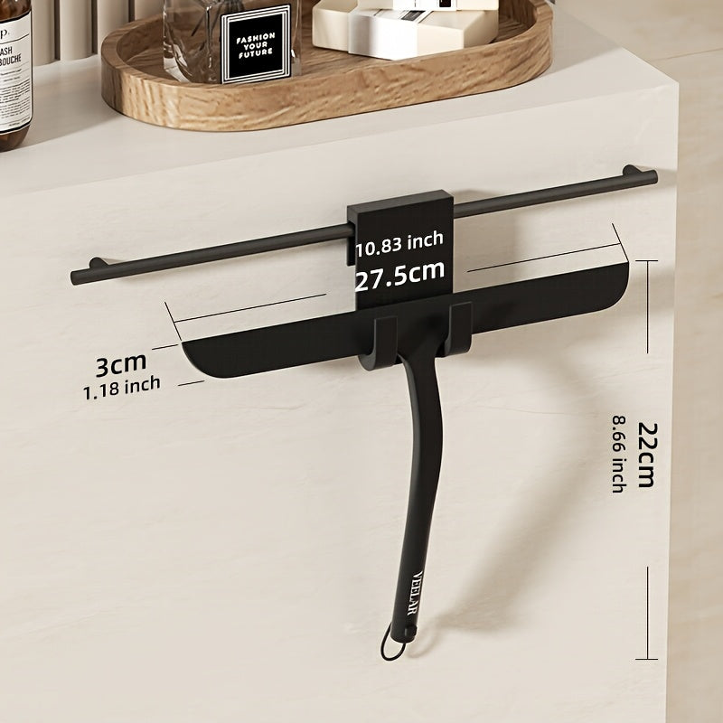 VEELAR New Extended Size 1pc Glass Squeegee, Household Window and Bathroom Cleaning Tool, Mirror, Toilet, Glass Countertop Wiper and Scraper with Hook