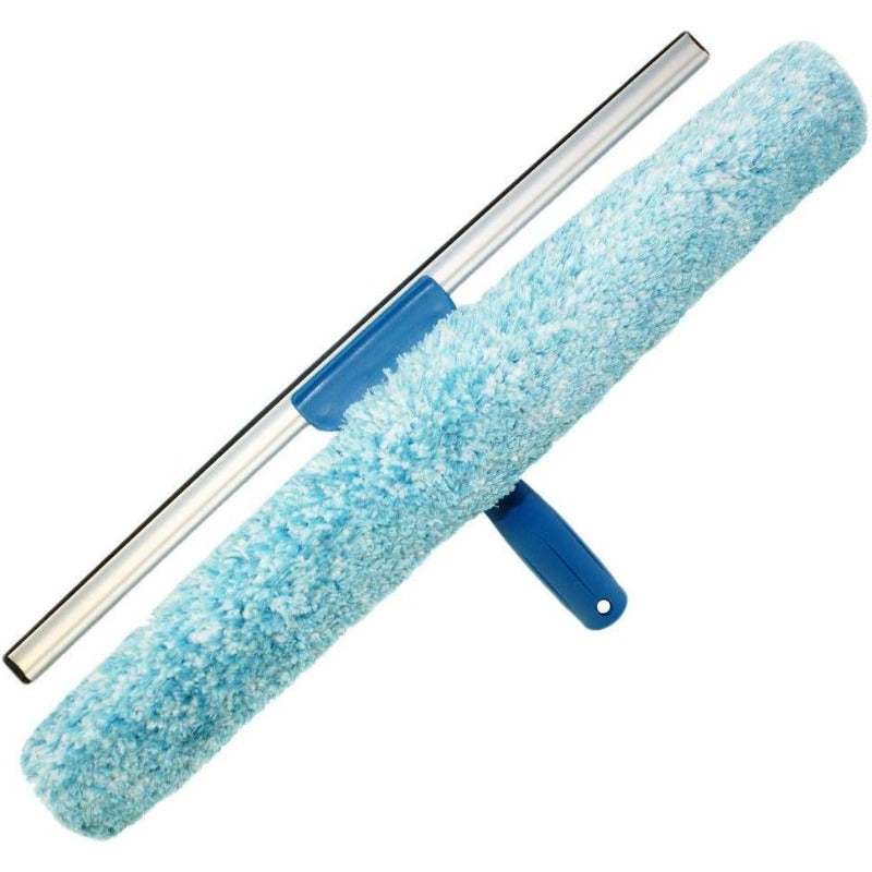 Unger Professional 2-in-1 Squeegee and Scrubber, 18' Window Cleaning Tool, Commercial and Residential Use, Washer Cleaner Supplies to Remove Excess Water and Dry