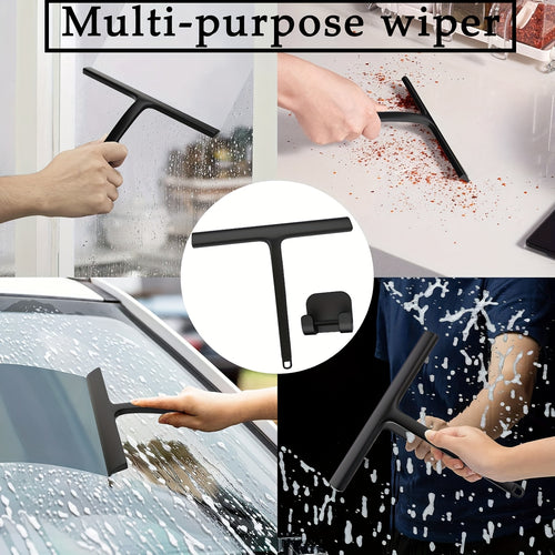 1pc Handheld Squeegee, All-Purpose Streak-Free Shower Squeegee for Glass Doors, Bathroom Windows, Bathroom Mirrors, Kitchen Mirror, Tiles, Shower Door and Car Windows, Handheld Glass Wiper, Easy Water Removal Scraper, Bathroom Cleaning Tool