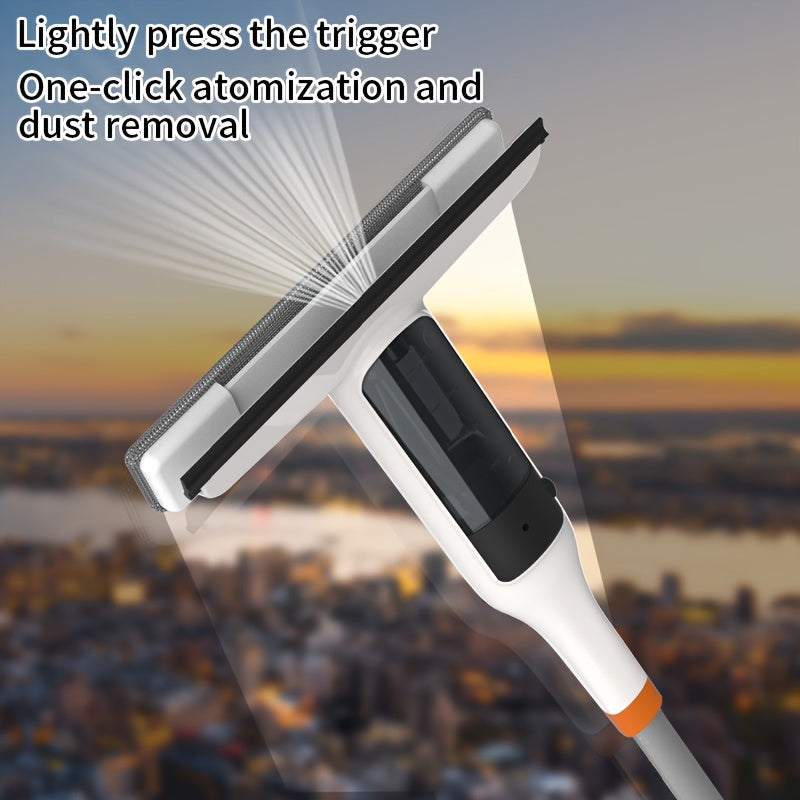 Window Cleaner with Front and Rear Wipers + Expandable Sprayer - Window Vacuum Squeegee - Complete Set Suitable for Glass, Windows, and Mirrors - Quick-Drying - Window Cleaning Tool - Car Window Cleaning Spray