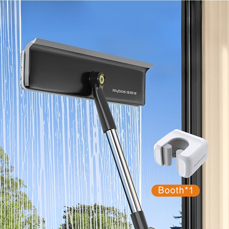 Joybos Window Squeegee, 360-degree Swivel Brush Squeegee for Window Cleaning, Dual-purpose Glass Squeegee, High-altitude Window Cleaning Tool, Window Squeegee with Extension Pole, Bathroom Mirror, Car Window, Windshield Cleaner Tool.